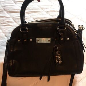 Nicole Miller black hand bag with straps